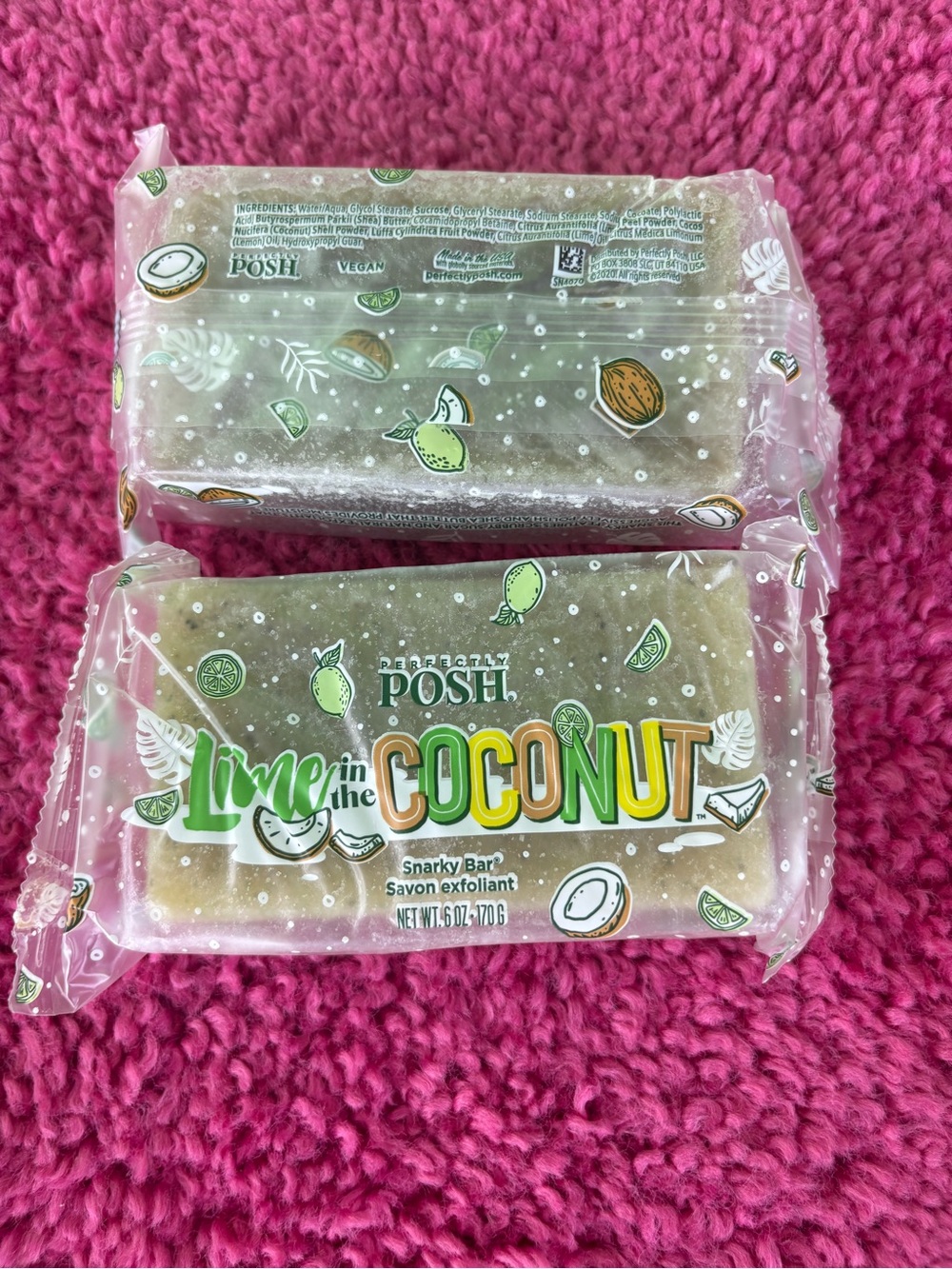 Perfectly Posh 2pc Lot Lime in the Coconut Snarky Bars NEW